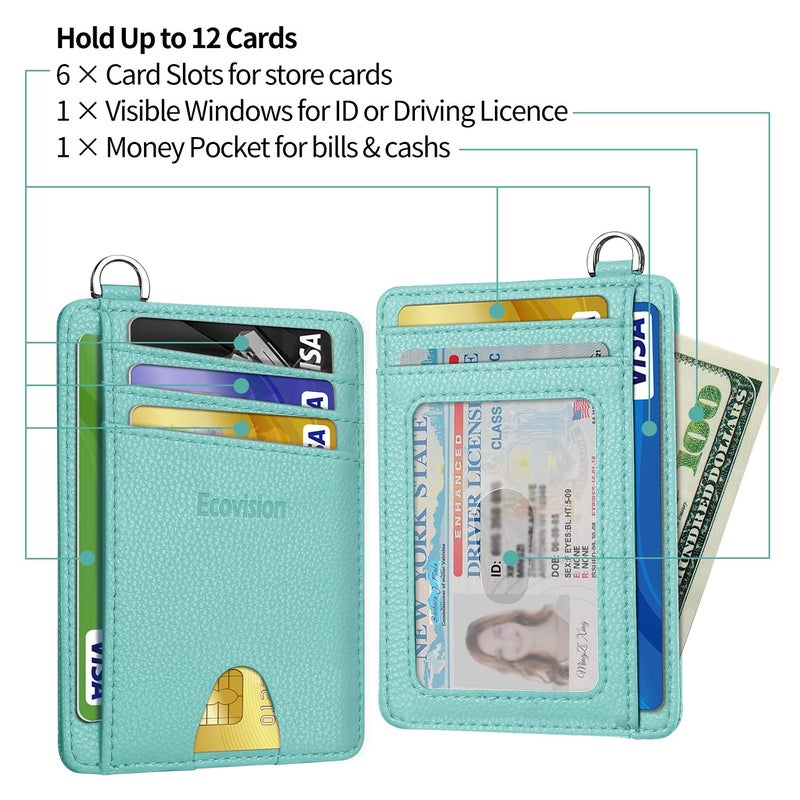 EcoVision Slim Minimalist Front Pocket Wallet, RFID Blocking Credit Card Holder Wallet with Detachable D-Shackle for Men Women - Image 4